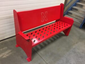 red park bench